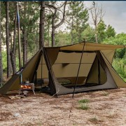 Setup a stovehut shelter by the lake to spend the night