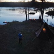 A camping trip with family by the lake