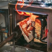 Making Tinfoil Baked Sweet Potatoes on a Tent Stove