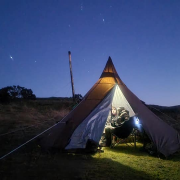 A day and night camping trip with friends