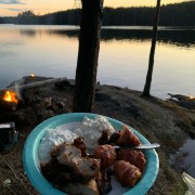 A camping trip with family by the lake