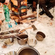 Camping with friends last winter