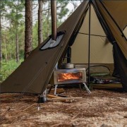 Setup a stovehut shelter by the lake to spend the night