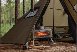 Setup a stovehut shelter by the lake to spend the night