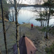 A camping trip with family by the lake