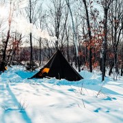 Camping with friends last winter