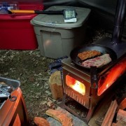 Great time camping with hot tent stove