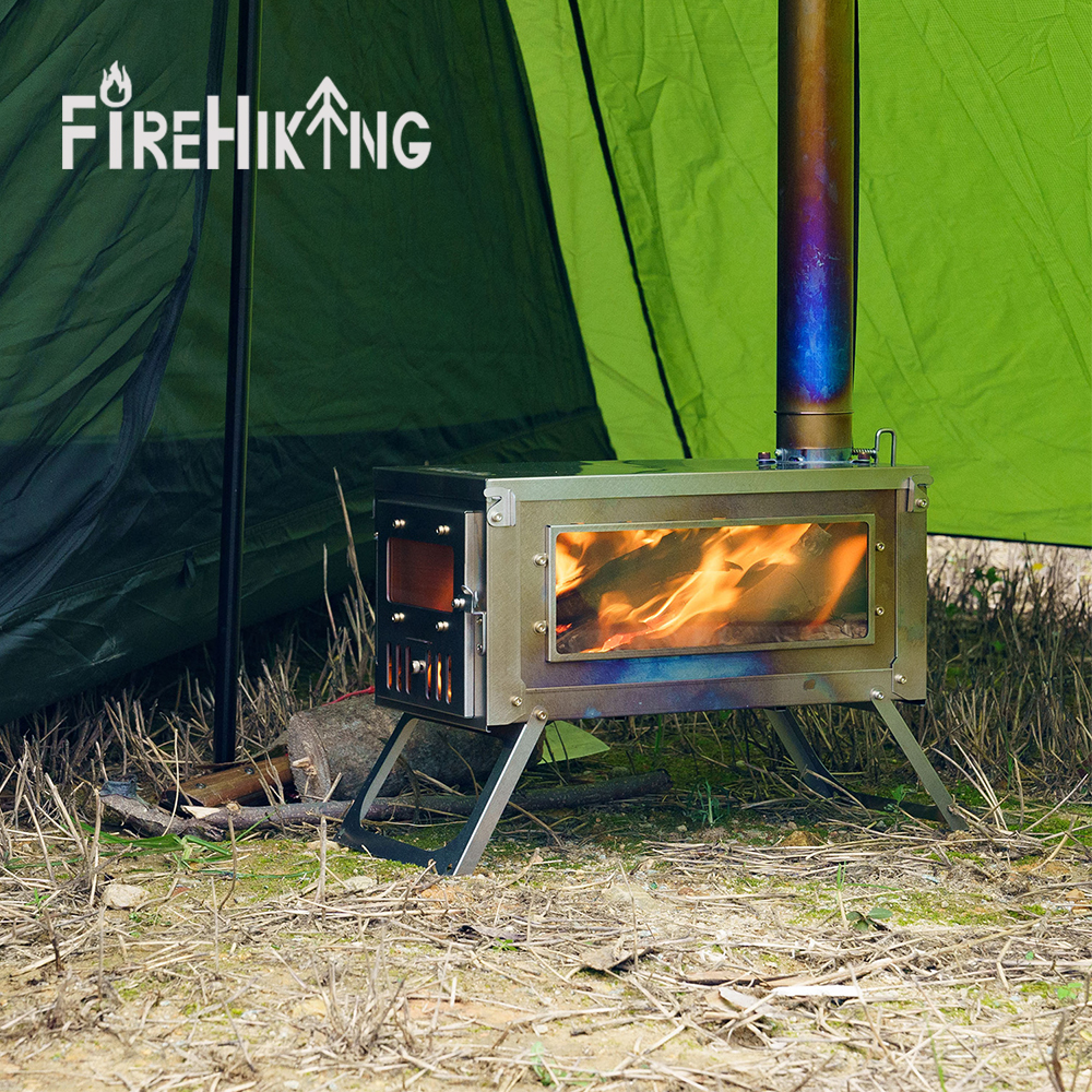 Magic titanium stove that changes color with temperature - purple and blue.