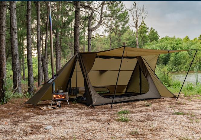 Setup a stovehut shelter by the lake to spend night  第2张