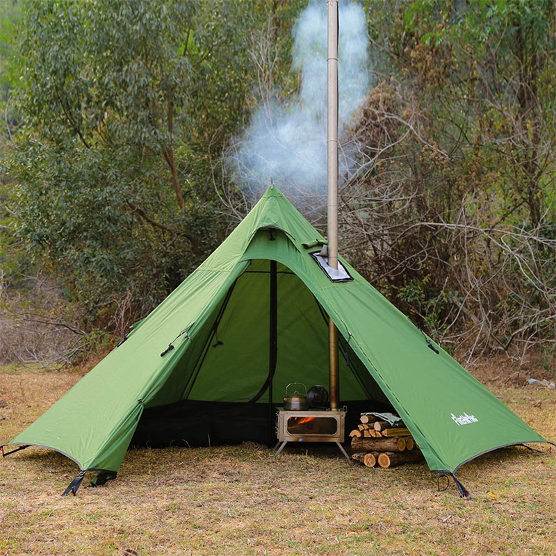 When camping in winter, do you use a wood stove inside your tent to cook and heat your tent?